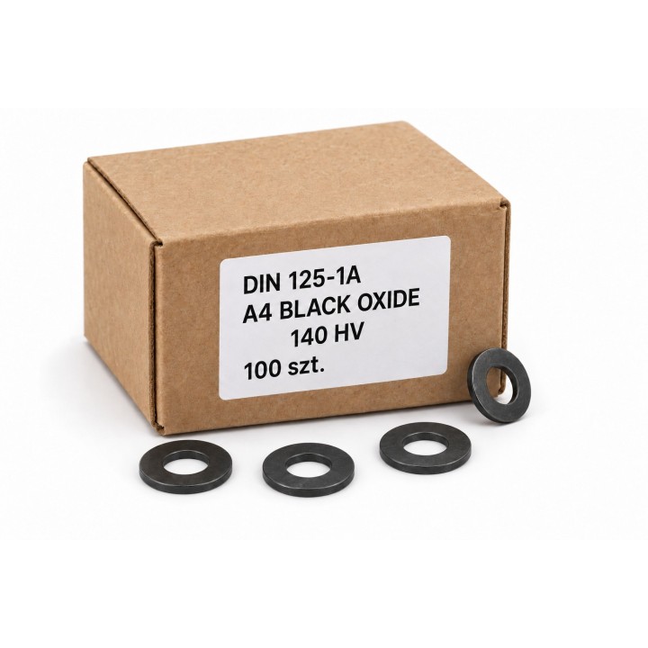 Podkładki DIN 125-1A A4 Black Oxide, 100 sztuk — ilustracja kartonika rodziny