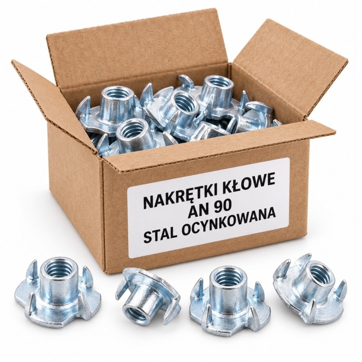 Nakrętki kłowe AN 90 — własna ilustracja opakowania