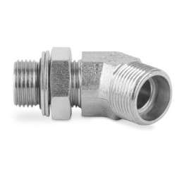 Przyłączka kolankowa 45st z przeciwnakrętką M16x1,5 M18x1,5 10S 7635-10SM-1 (106516.1)