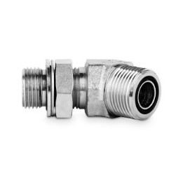 Przyłączka kolankowa 45° z przeciwnakrętką 7/16” UNF-9/16” ORFS 405601