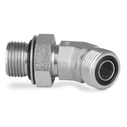 Przyłączka kolankowa 45° z przeciwnakrętką 9/16” UNF-11/16” ORFS 405602