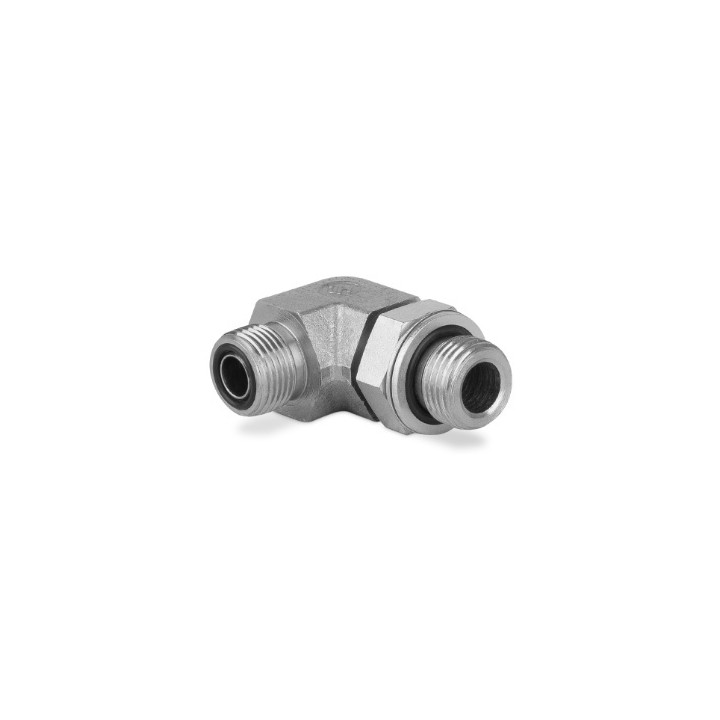 Przyłączka kolankowa z przeciwnakrętką 1/8” BSP-9/16” ORFS 6215-02-06