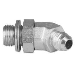 Przyłączka kolankowa z przeciwnakrętką 45° 3/4” BSP-7/8” JIC 5235-12-10