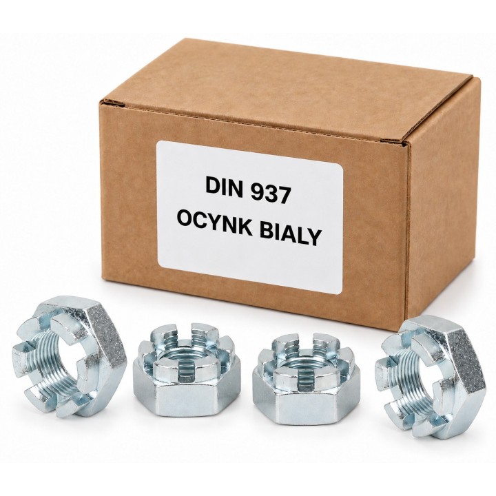 DIN 937, ocynk biały — własna ilustracja opakowania rodziny