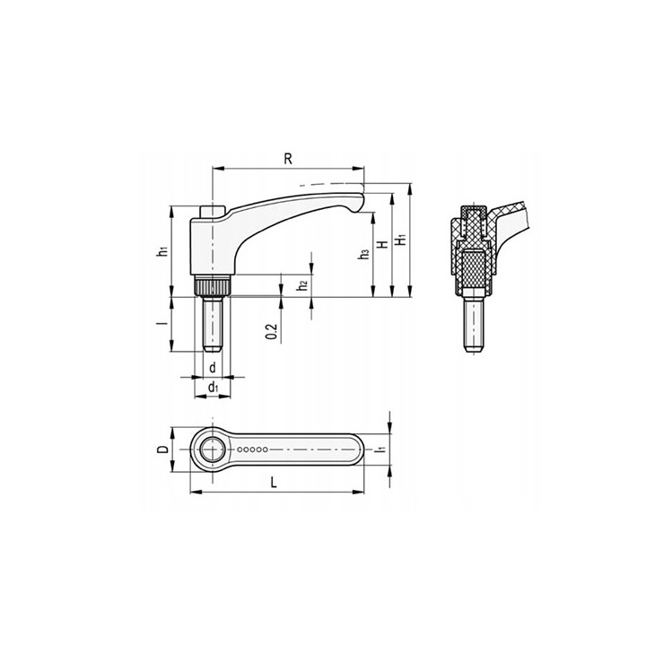Rękojeść nastawna M12x60 234591-C1