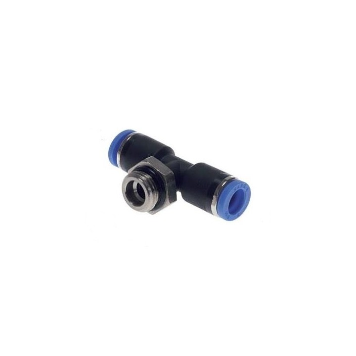 Trójnik wtykowy T 4 mm z gwintem zewnętrznym 1/8