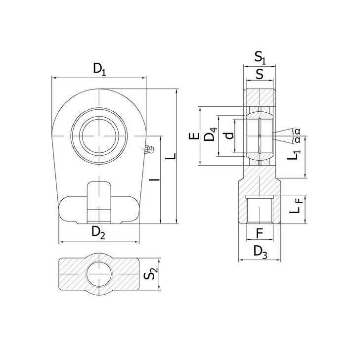 Ucho siłownika PR 25 N