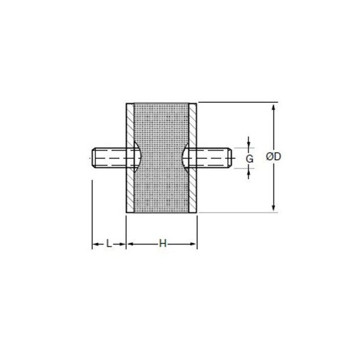 Wibroizolator poduszka A 20/20 M6x18