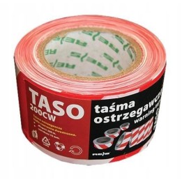 Taśma ostrzegawcza biało-czerwona 70 mm x 200 m
