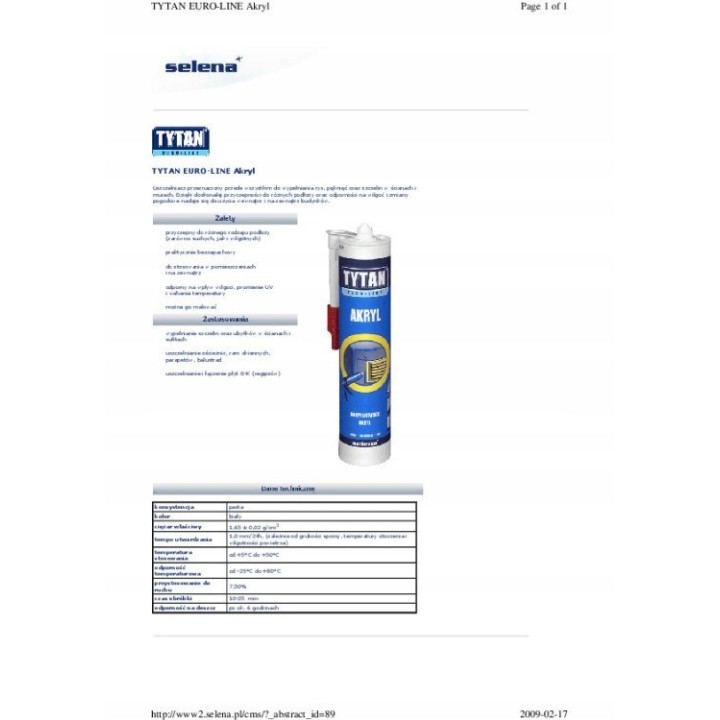 Akryl EURO-LINE 280 ml biały