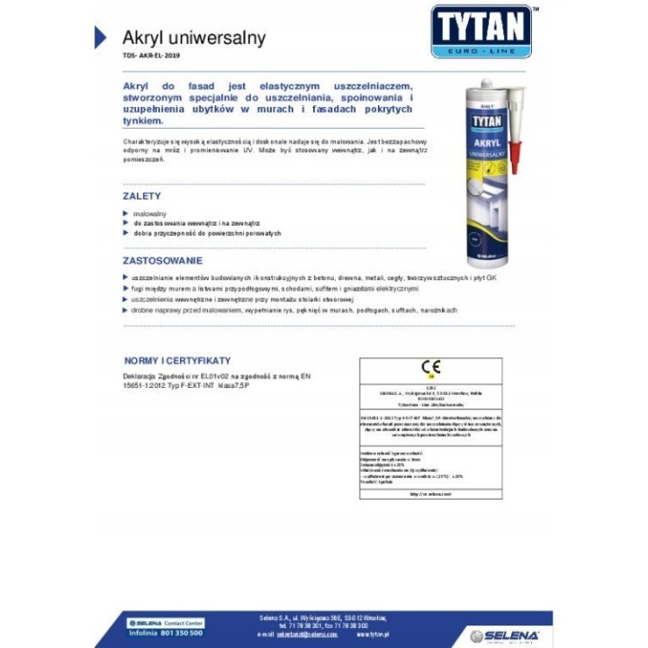 Akryl EURO-LINE 280 ml biały