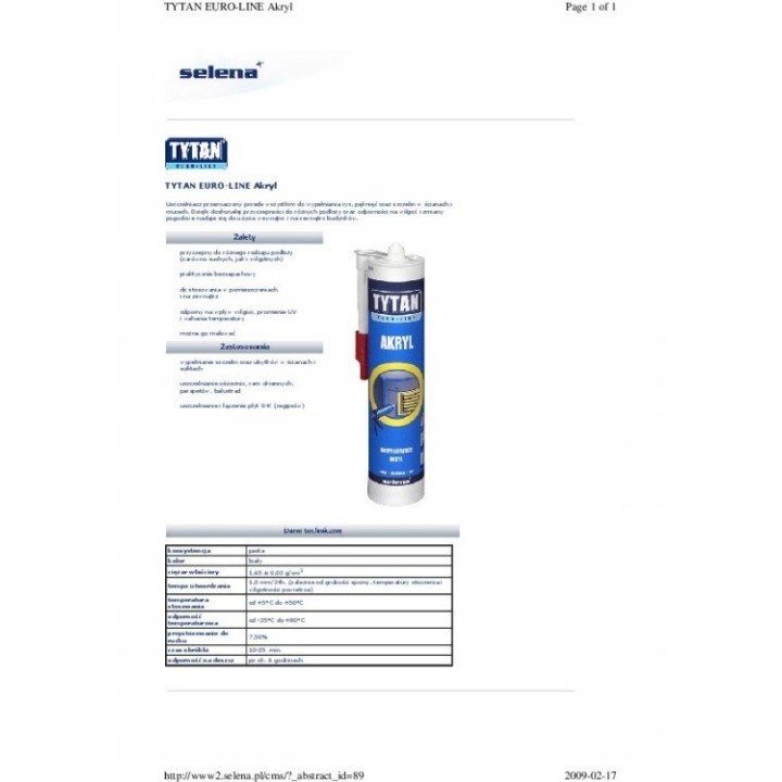 Akryl EURO-LINE 280 ml biały