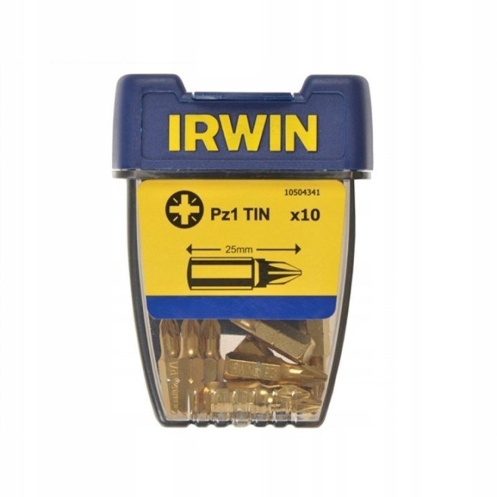 Grot typu pozidriv tin-tytanowy 1/4' 25 mm komplet 10 szt PZ1