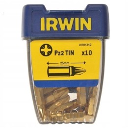 Grot typu pozidriv tin-tytanowy 1/4' 25 mm komplet 10 szt PZ2