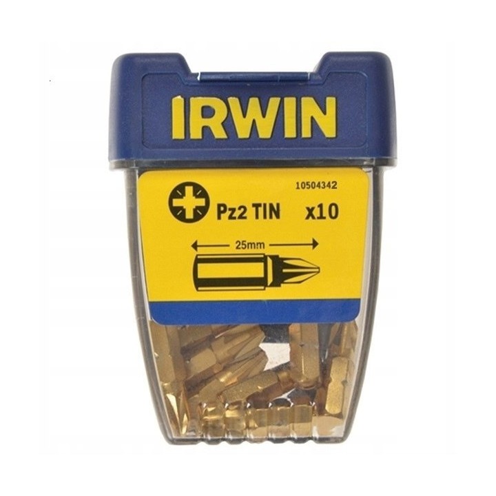 Grot typu pozidriv tin-tytanowy 1/4' 25 mm komplet 10 szt PZ2