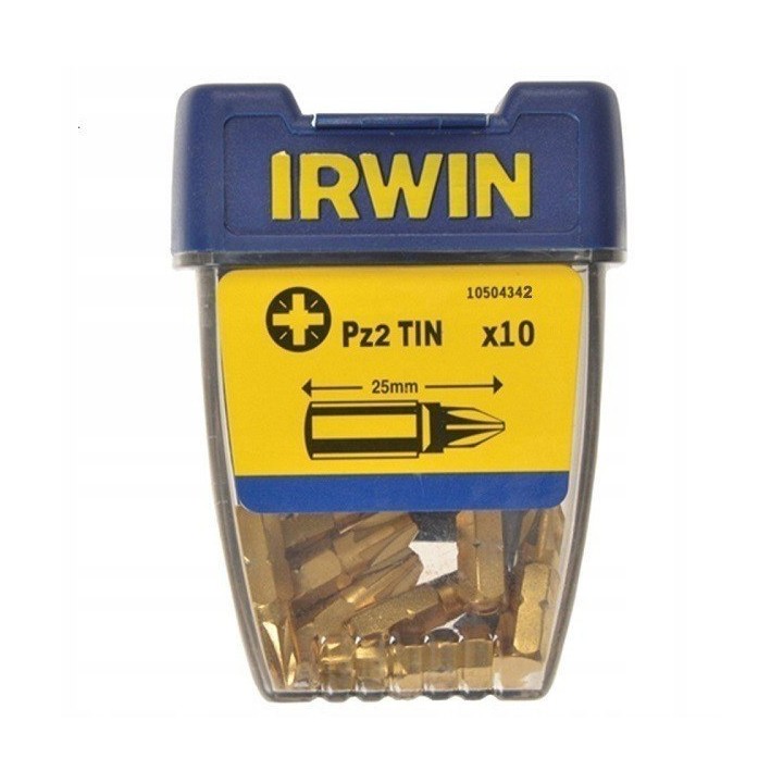 Grot typu pozidriv tin-tytanowy 1/4' 25 mm komplet 10 szt PZ2