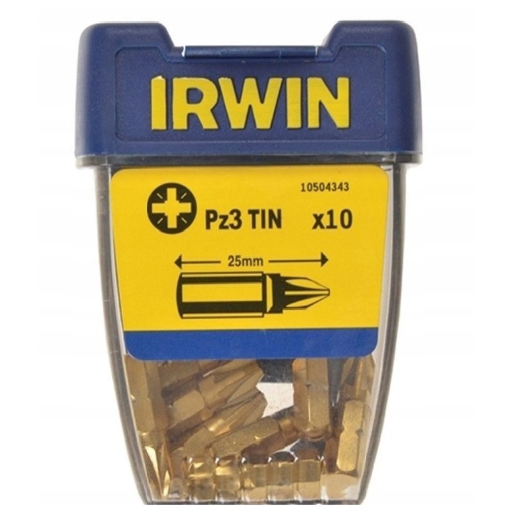 Grot typu pozidriv tin-tytanowy 1/4' 25 mm komplet 10 szt PZ3