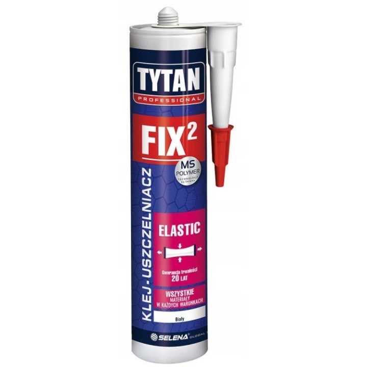 Klej montażowy FIX2 elastic 290 ml biały TYTAN