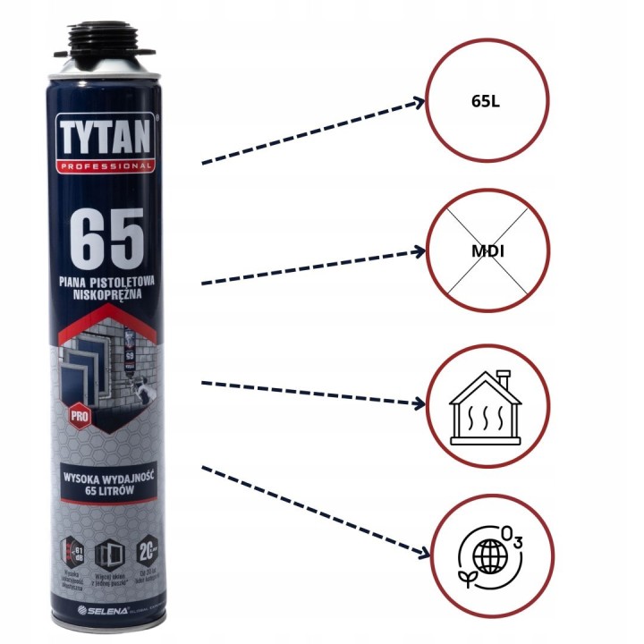 Pianka pistoletowa TYTAN 65 750 ml 02 niskoprężna