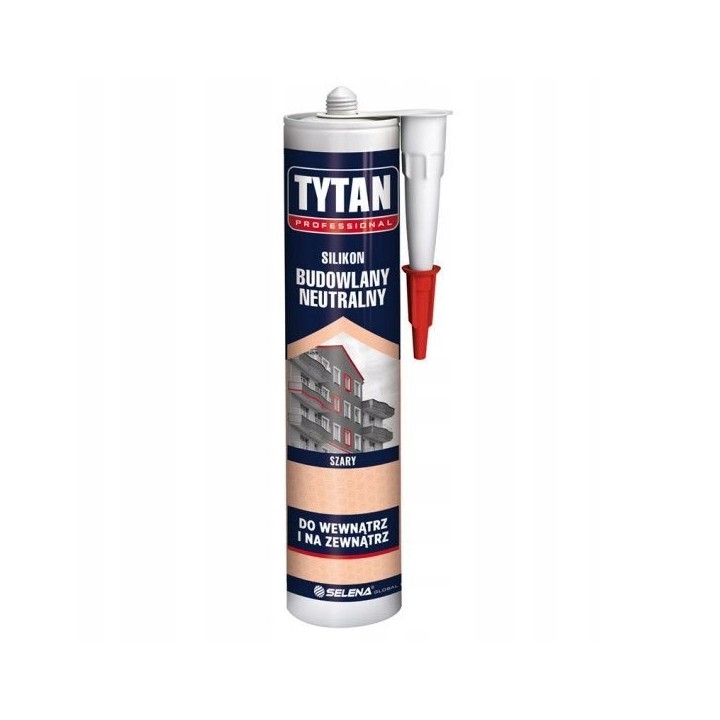 Silikon neutralny budowlany TYTAN 280 ml szary