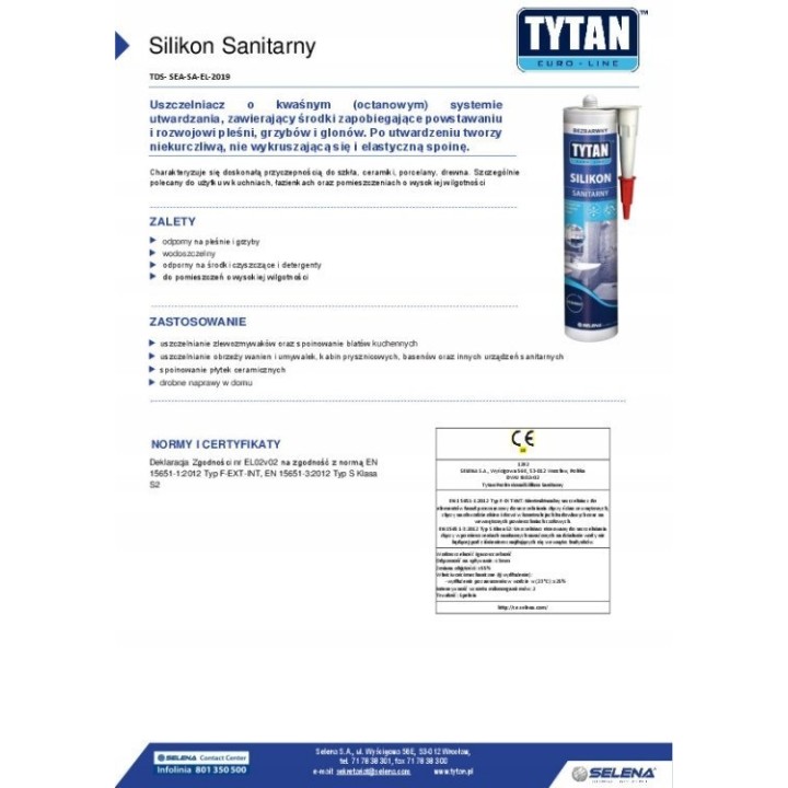 Silikon sanitarny EURO-LINE 280 ml bezbarwny