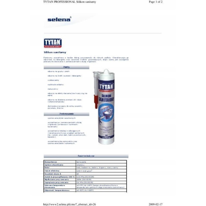 Silikon sanitarny TYTAN 280 ml brązowy