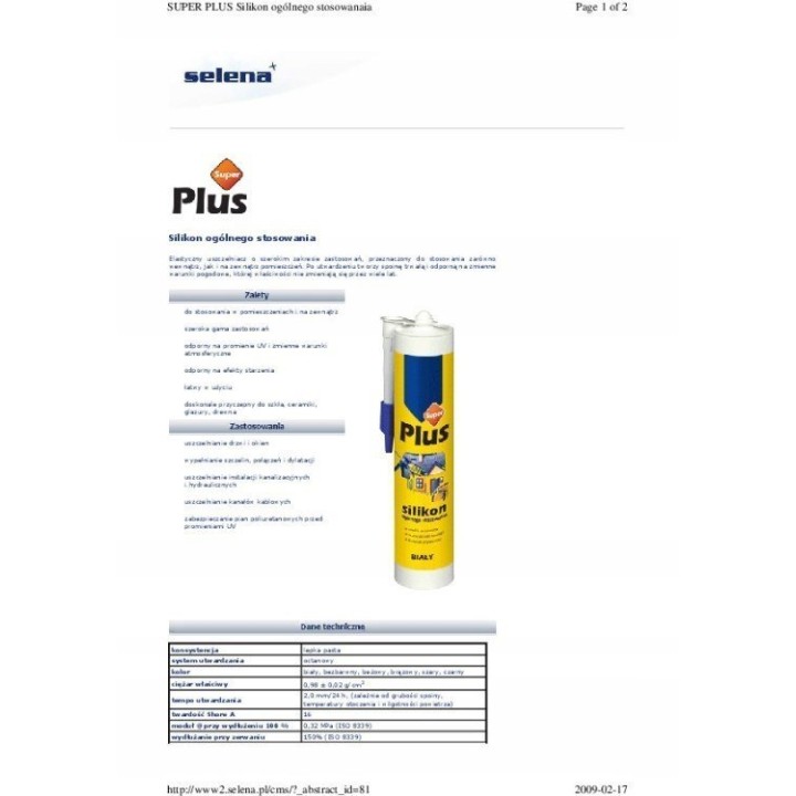 Silikon SUPER PLUS 280 ml biały