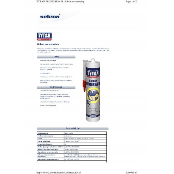 Silikon TYTAN EURO-LINE 280 ml bezbarwny [15900861773]