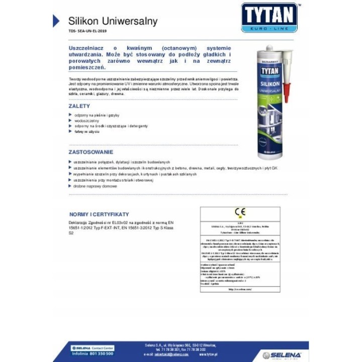 Silikon TYTAN EURO-LINE 280 ml biały [11294332485]