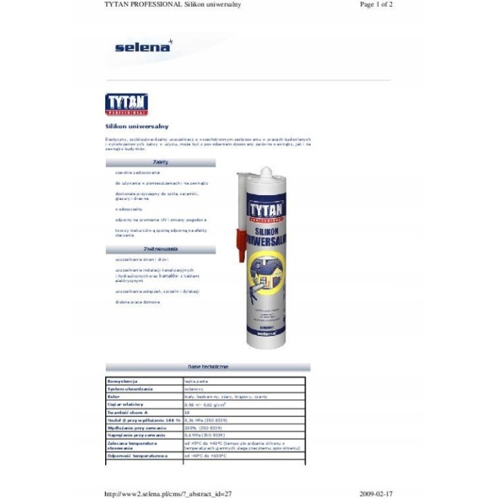 Silikon uniwersalny TYTAN 280 ml brązowy
