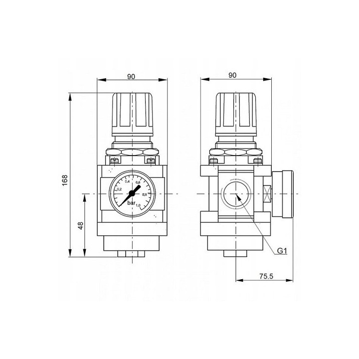Zawór redukcyjny G1" 0,5-8,5 bar