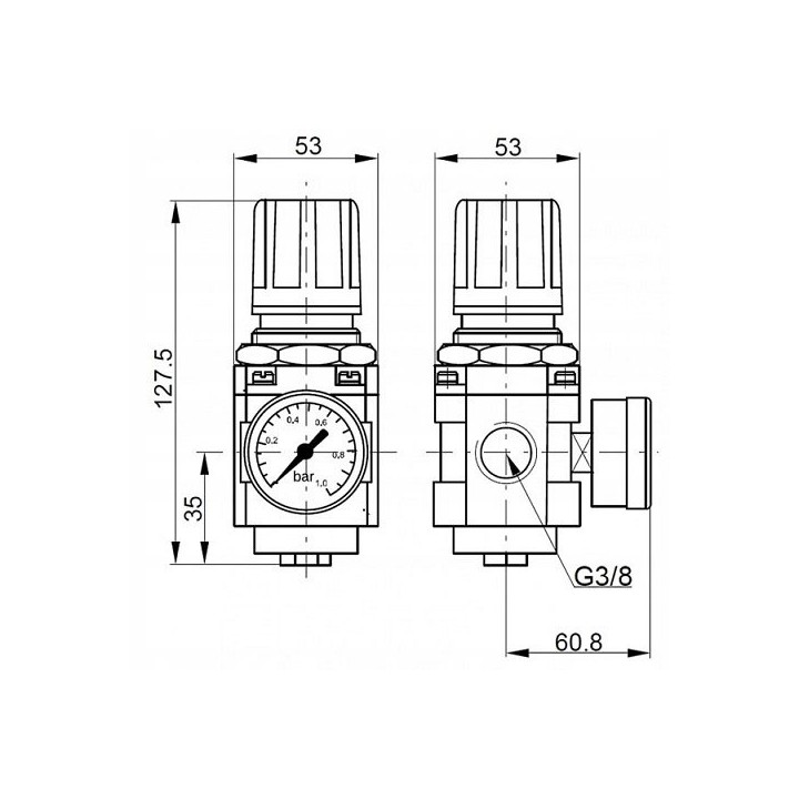 Zawór redukcyjny G3/8" 0,5-8,5 bar