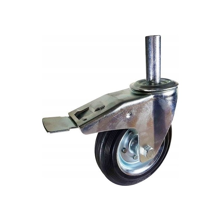Zestaw kołowy skrętny z hamulcem 160 mm(25) trzpień
