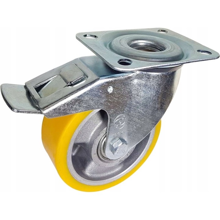 Zestaw kołowy skrętny z hamulcem 80 mm nośn 200kg