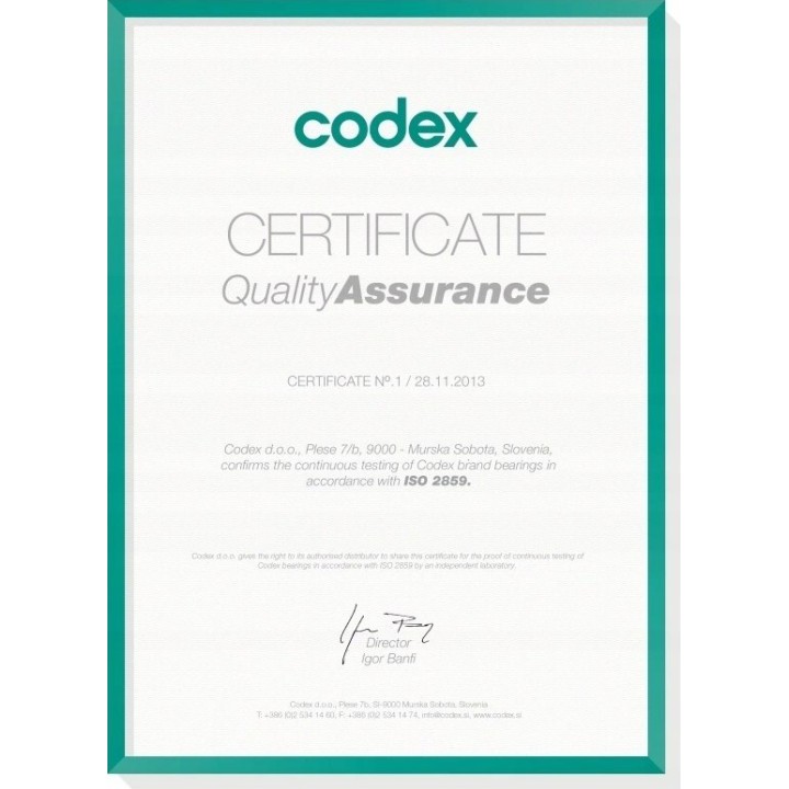 30207 CODEX Łożysko stożkowe 35x72x18,25 mm