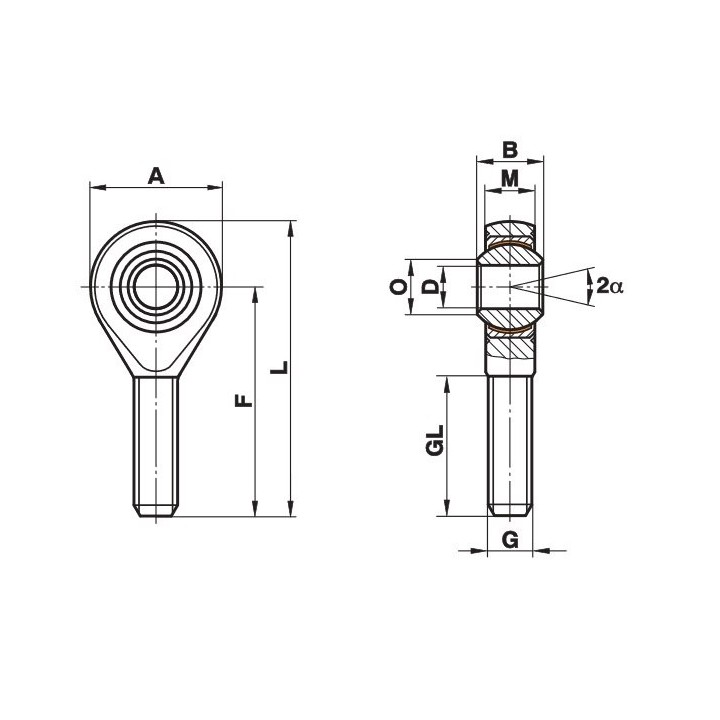 SAL 10 T/K Główka cięgła nierdzewna SS PGAKL 10 GWINT LEWY
