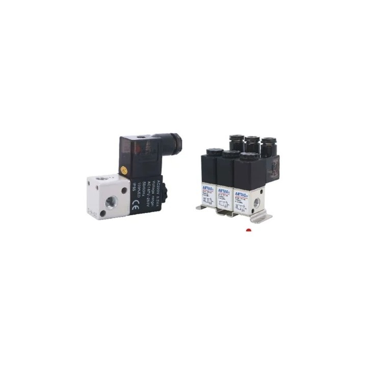 Elektrozawory szeregowe 3/2 NC G1/8 powrót sprężyną, 8 zaworów, 24VAC, 3V106E8FG - Airtac