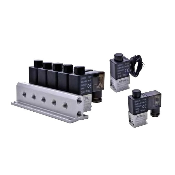 Elektrozawory szeregowe 3/2 NC G1/8, 13 zaworów, 24V DC, 3V2MNCB-13FG - Airtac