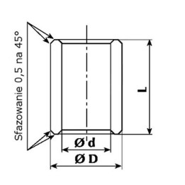Tuleja tulejka z brązu 5x8x16 AMES