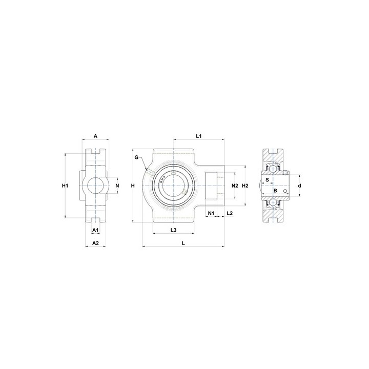 Zespół z oprawą żeliwną UCT205T20 SNR
