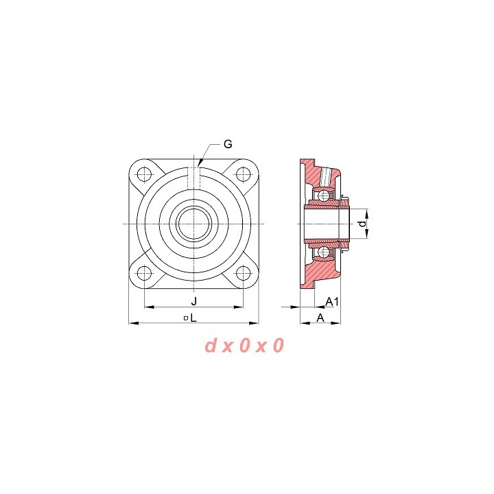 Zespół z oprawą żeliwną UKF 218 H SNR