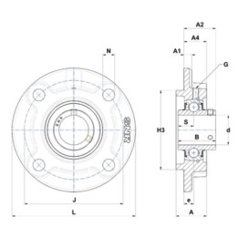 Zespół z oprawą żeliwną, temperatura do 200°C UCFC204T20 SNR