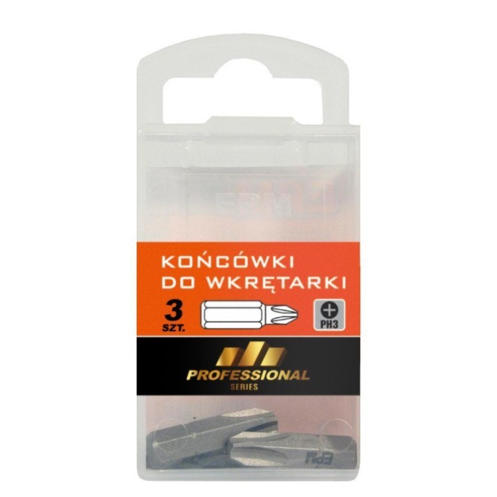 GROT, BIT, KOŃCÓWKA DO WKRĘTARKI 25 mm 3 szt. PH3
