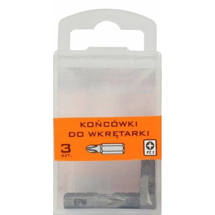 GROT, BIT, KOŃCÓWKA DO WKRĘTARKI 25 mm 3 szt. PZ2