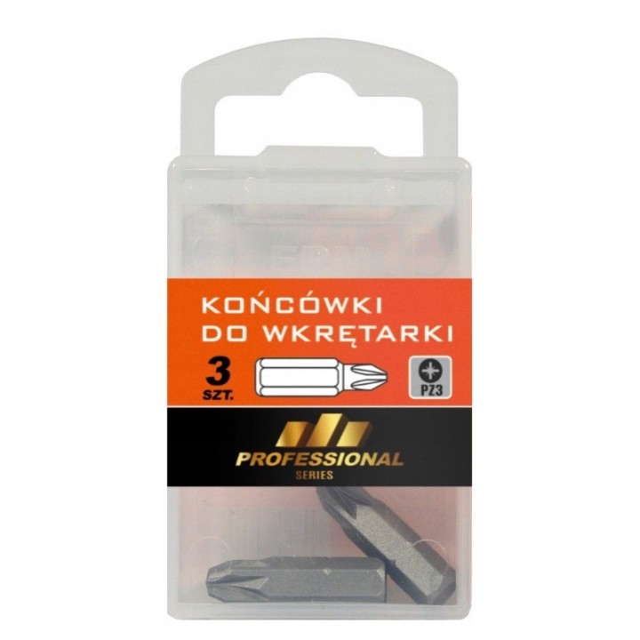 GROT, BIT, KOŃCÓWKA DO WKRĘTARKI 25 mm 3 szt. PZ3