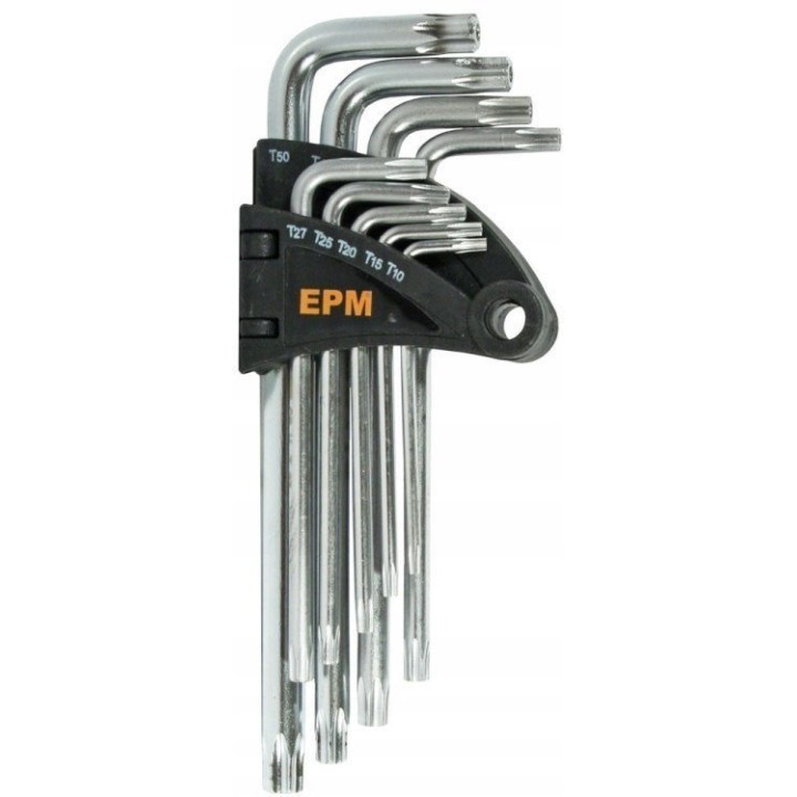 KOMPLET KLUCZY TORX TYP L T10-T50 9 szt. KRÓTKIE