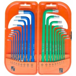 Komplet kluczy trzpieniowych hex i TORX długie 18