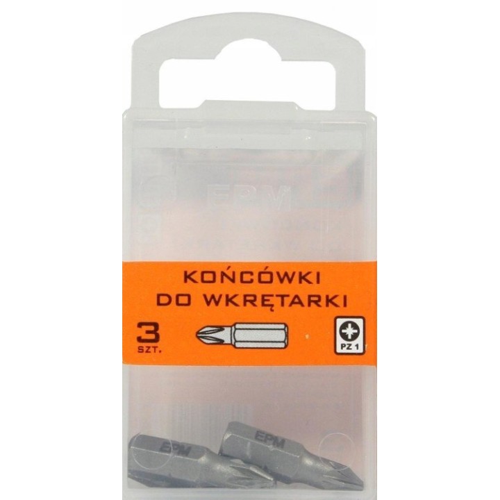 KOŃCÓWKI DO WKRĘTARKI 25 mm 3 szt. PZ1