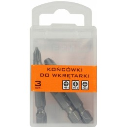 KOŃCÓWKI DO WKRĘTARKI 50 mm 3 szt. PH1,PH2,PH3