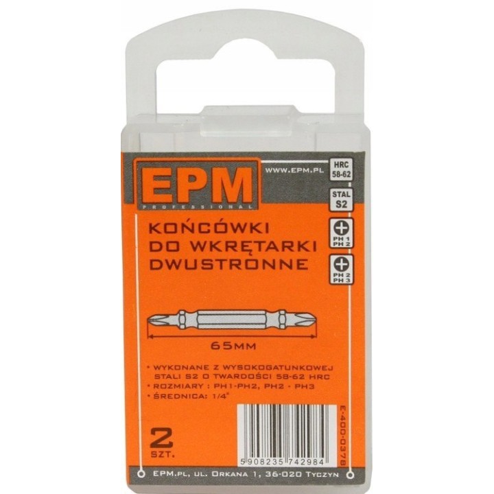 KOŃCÓWKI DO WKRĘTARKI DWUSTRONNA 65 mm 2 szt. PH